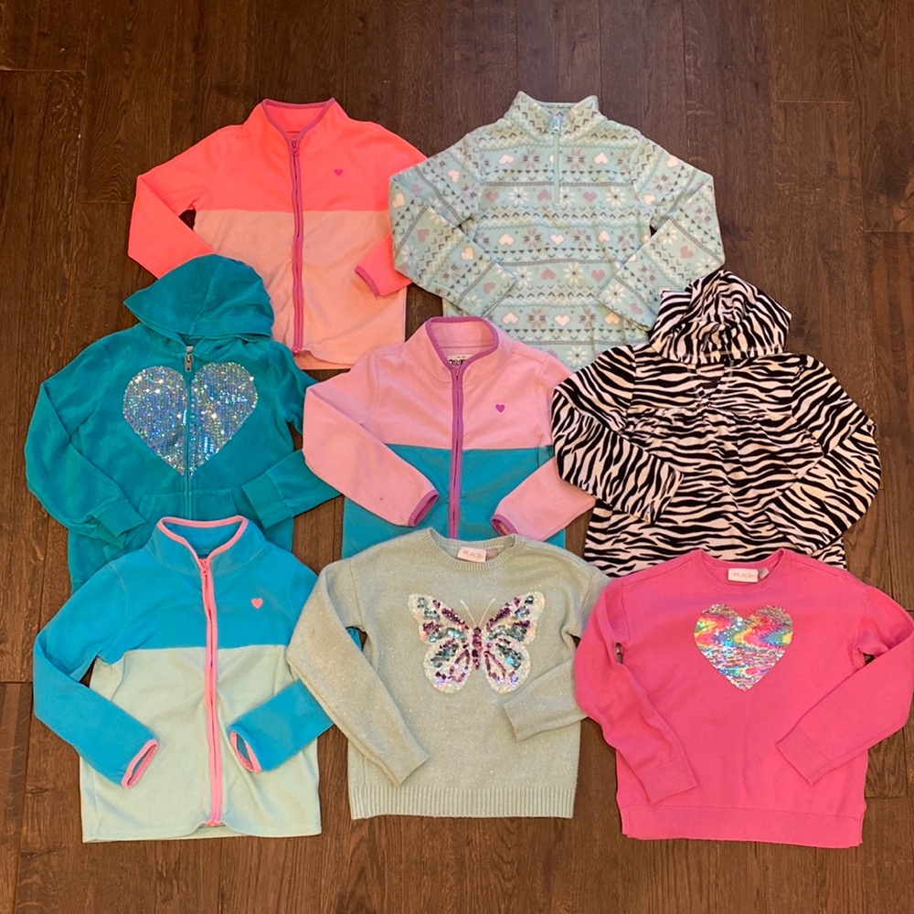 GIRLS FLEECE and SWEATER BUNDLE Size 7/8